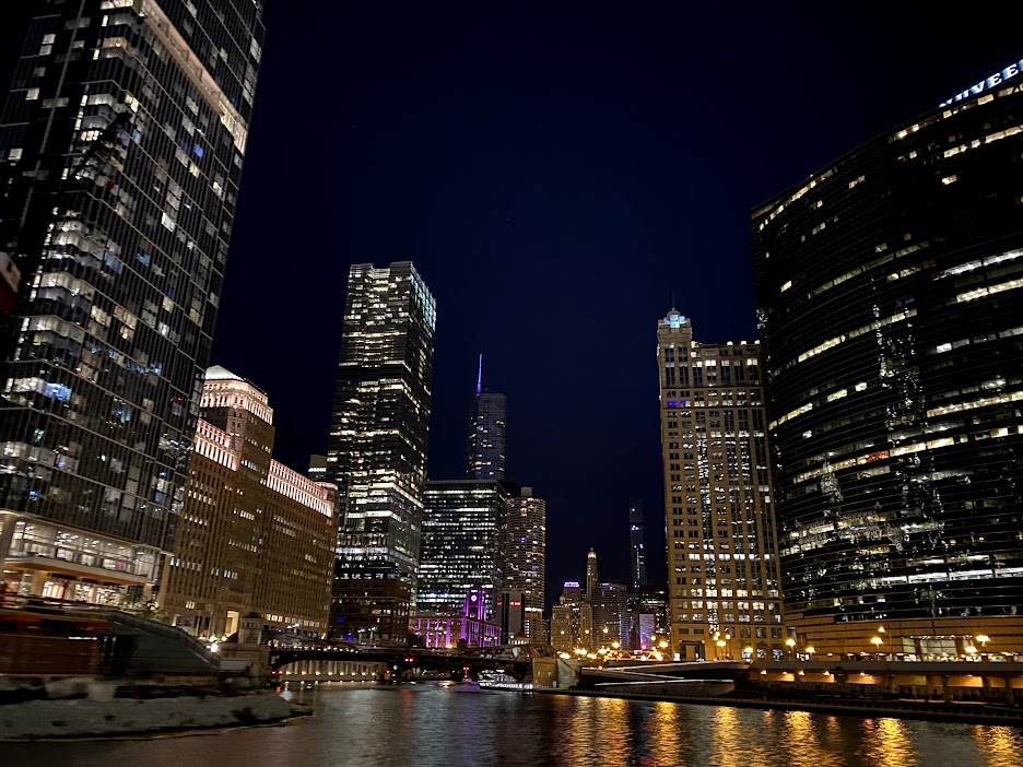 Chicago skyline at night